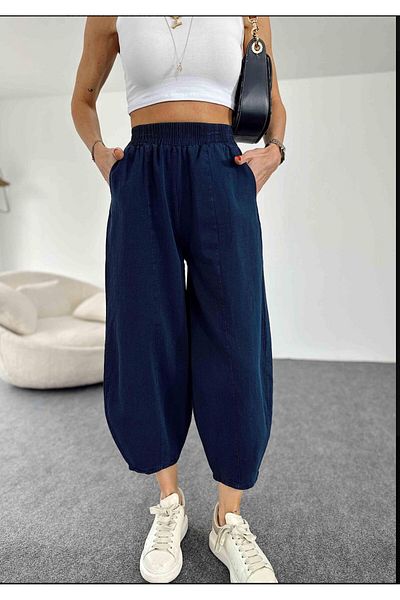 Bak'ap Pantaloni din Gabardina Premium - Talie Elastică
