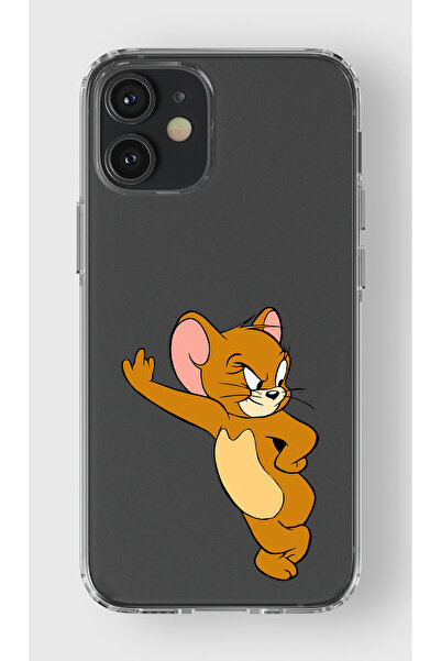 moonset Iphone 12 Mini Uyumlu Jerry Tasarımlı Baskılı Şeffaf Telefon Kılıfı