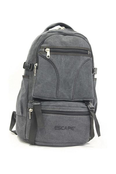 ESCAPE Canvas Fabric Mountaineer Backpack 501 Black