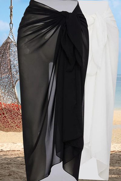 Anastasia Underwear WhiteSummer Black Single Jersey Tulle Long Pareo - 66005-2buc