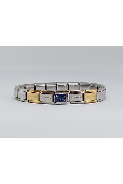 RoseCo00 Italian Charm Steel Combination Bracelet