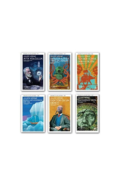 TÜRKİYE İŞ BANKASI KÜLTÜR YAYINLARI Jules Verne Seti 6 Kitap Modern Klasikler...