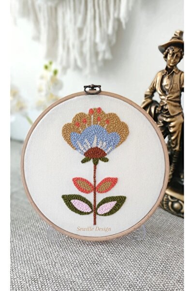 Sewille Design Hand Made Punch Çiçek Pano Duvar Süsü
