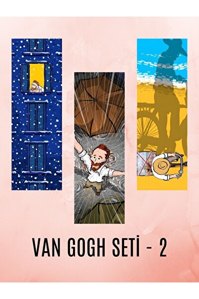 tsugame Özel Tasarım Van Gogh Kitap Ayraçları Hediyelik Ayraç - Van Gogh 3'lü Ayraç Seti
