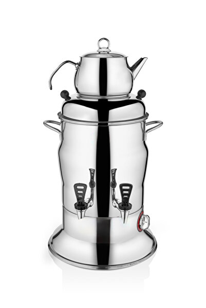 KUTLU TİCARET KUTLU 2 DEMLİKLİ 10 LT ÇAY SEMAVERİ