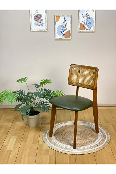 Alaylı Mobilya Alaylı (2 Adet) Zion Hasırlı, Ahşap Sandalye, Zion Hasırlı Mut...