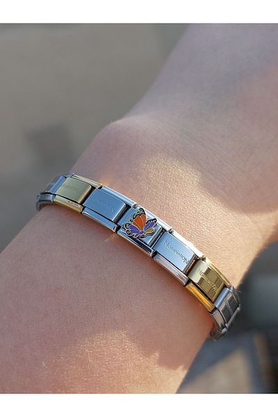 RoseCo00 Italian Charm Steel Combination Bracelet