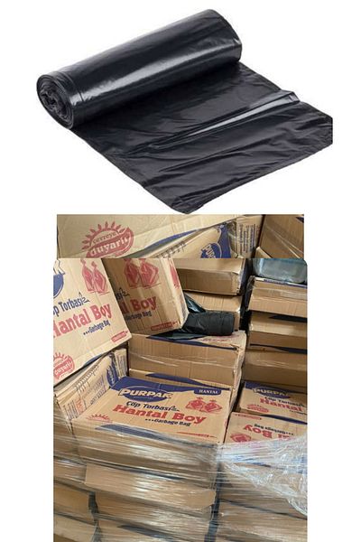 figanlar ambalaj 10 Pieces 20 Roll Garbage Bags - 600 gr Black Industrial Garbage Bag 100x150cm