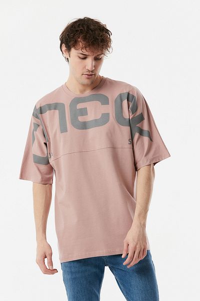 Fulla Moda Printed Crew Neck Oversize T-Shirt