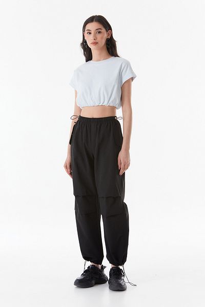Fulla Moda Elastic Waist Stopped Trousers