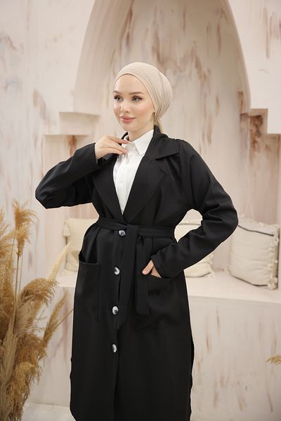 Esre Store Black Hijab Double Set - 4470