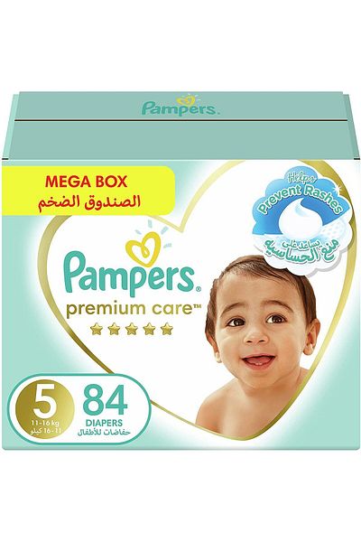 Pampers Premium Care Diapers Size 5 Junior 11-16 kg Mega Box 84 ct