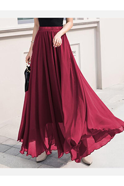 NALINCI Etek İpek Şifon Hafif Tasarım İpek Multi Şifon