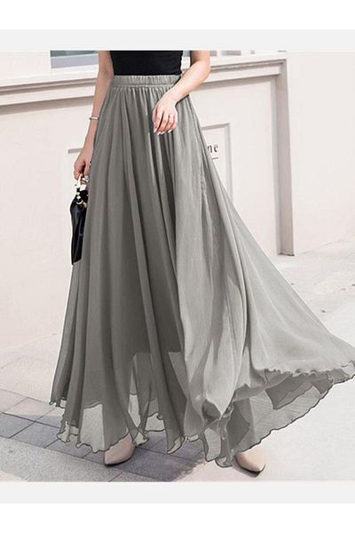 NALINCI Silk Multi Chiffon Skirt - Lightweight Design
