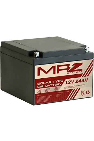 Maz Akü 12 Volt 24 Amper Solar Jel Akü 12V 24AH (Yeni Üretim)