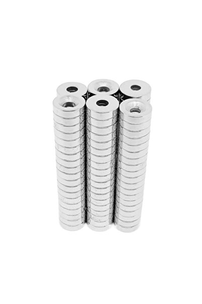 Hdg 20 adet Havşa Delikli Çok Güçlü Neodyum Mıknatıs Magnet 10x3 mm -D8/D4mm delik Çapı
