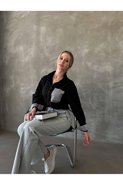 MAY MARA Women's Shirt with Stone Detail - Pocket and Sleeve Design