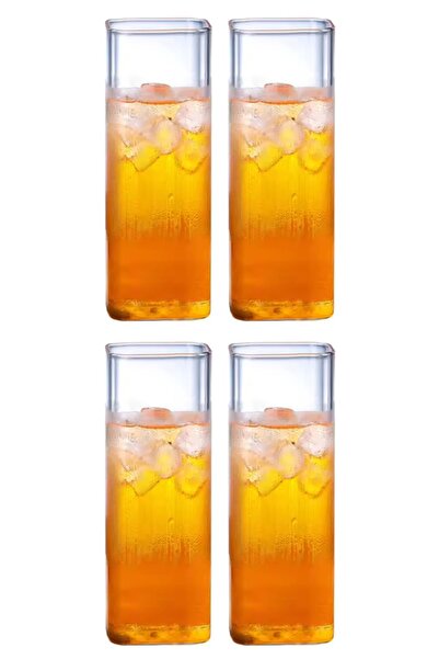 Kitchen Design Lab Yeni Stil Kare Cam Latte,Kahve,Meşrubat,smoothie Bardağı 4...