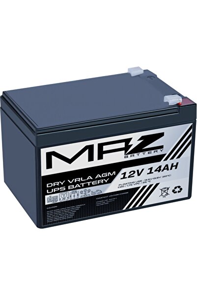 Maz Akü 12 Volt 14 Amper (AH) Kuru Agm Vrla Akü (YENİ ÜRETİM)