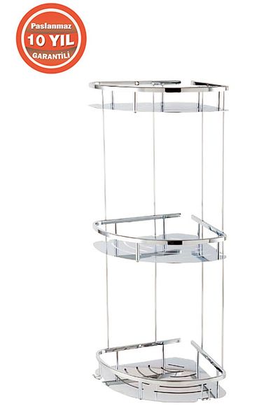 ÇELİK BANYO Suport pentru șampon din alamă inoxidabil marin triplu 19*19 cm Raft pentru baie