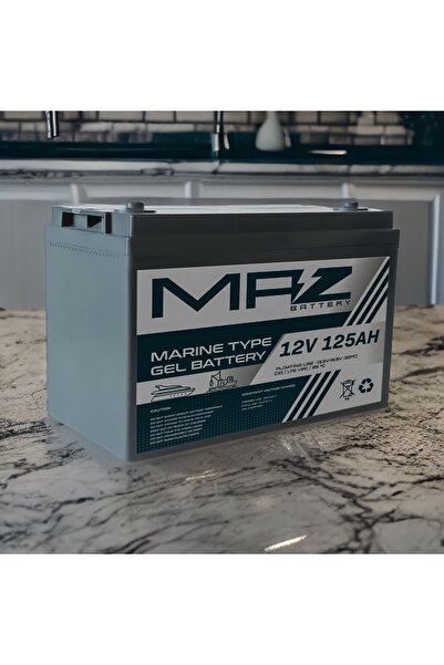 Maz Akü 12 Volt 125 Amper (Ah) Marine Jel VRLA Akü (Yeni Üretim)