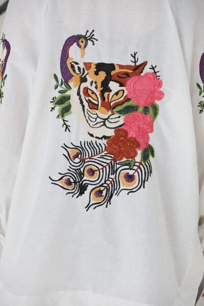 MAY MARA WOMEN'S ARMS AND BACK EMBROIDERY KIMONO