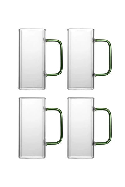 Kitchen Design Lab Yeni Nesil Kare Cam Yeşil Kulplu Latte, Meşrubat, Neskafe,...