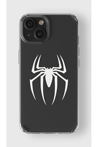 moonset Iphone 13 Uyumlu Örümcek Logo Tasarımlı Baskılı Şeffaf Telefon Kılıfı