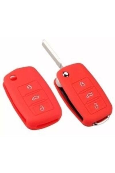 imza direksiyon kılıfı Θήκη κλειδιού Volkswagen Jetta Golf 7 Polo Κόκκινη θήκ...