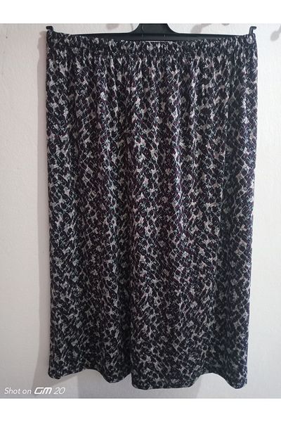 hoaryage Fusta de mama lungime maxi din tesatura din bumbac pieptanat violet cu model cu talie elastica