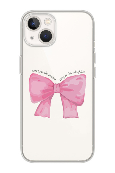 moonset Iphone 14 Uyumlu Fiyonk Tasarımlı Baskılı Şeffaf Telefon Kılıfı