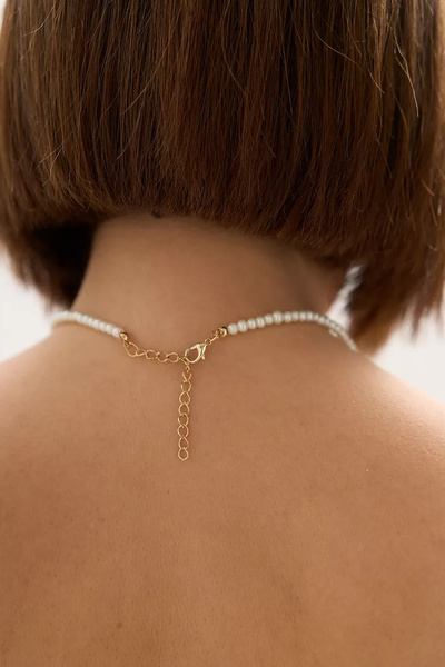 New Obsessions Butterfly Pendant Glass Pearl Necklace