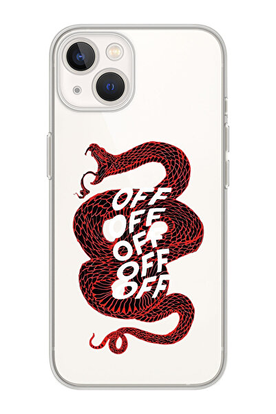 moonset Iphone 13 Uyumlu Yılan Tasarımlı Baskılı Şeffaf Telefon Kılıfı