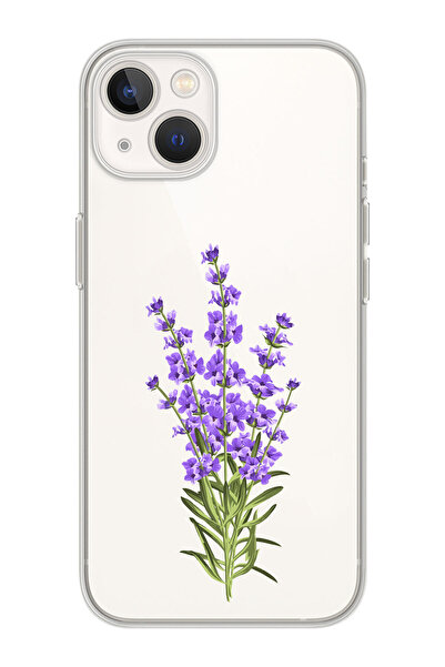 moonset Iphone 15 Uyumlu Leylak Tasarımlı Baskılı Şeffaf Telefon Kılıfı