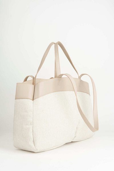 Vivaq Λινάρι Daily Beach Bag - Αφαιρούμενο κουτάβι, Λεπτομέρεια από συνθετικό δέρμα βιζόν