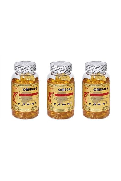 Mnk Omega 3 Fish Oil - 1000 Mg 3 Boxes Total 300 Softgels Us