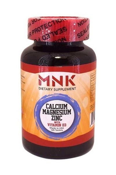 Mnk Calcium, Magnesium and Zinc 120 Tablets with Vitamin D - Calcium Magnesium Zinc Us