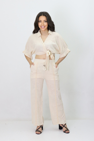 GZT TEKSTİL Bela Lan komplet hlača i košulje - žene (7082)