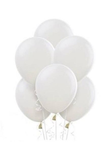 BalonEvi Metallic White Balloon 12 inch 30 Pieces