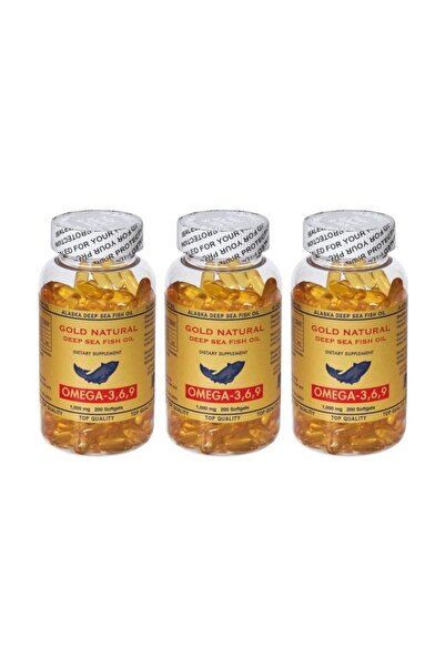 Gold Natural أوميجا 3.6.9 - 1000 مجم 3 علب إجمالي 600 كبسولة هلامية زيت السمك...
