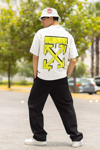 ST.BERNARD Oversize T-shirt Beyaz 'X' Baskılı