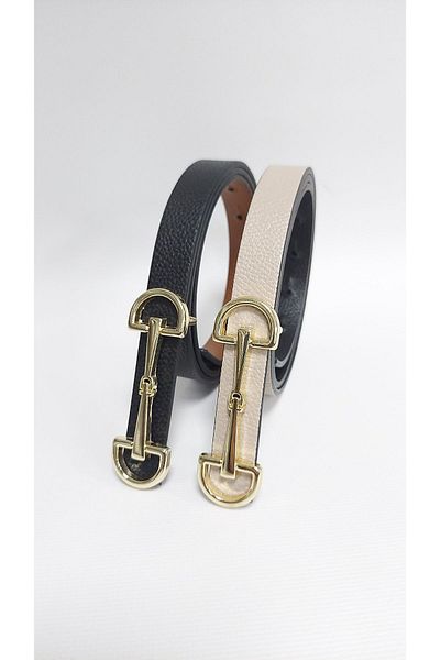 Kemerix Reversible 2-Piece Thin Belt Set for Women