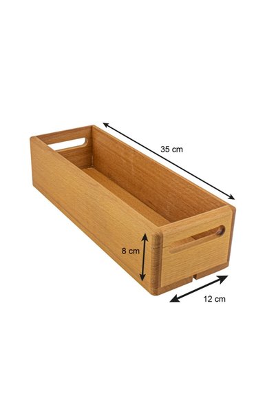KukiWood Wooden Multi-Purpose Organizer Storage Box, Use in Kitchen, Bathroom, Inside Cabinet, Inside Drawer