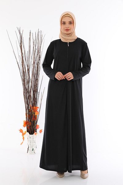 medipek Black Ferace – Gebetskleid für Damen mit Reißverschluss