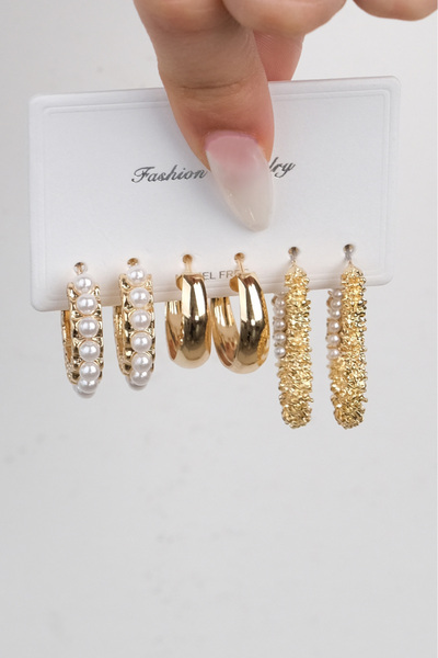 Jack Ferrero Kadın Çelik Renk Atmaz 6 Lı Küpe Modeli ( En Benzer Gönderilecek...