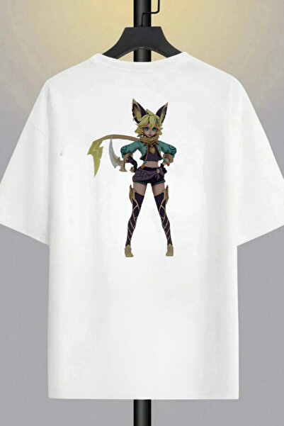 Massgai Mobile Legends JOY Štampano Unisex Oversize kroj Pamuk T-shirt - Krat...