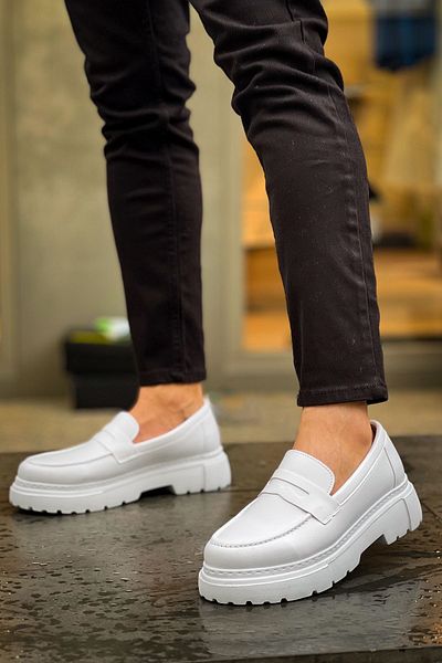 BZ Moda B2417 Orthopedic Men's Loafer - Casual, Skin Moccasin, White CBT