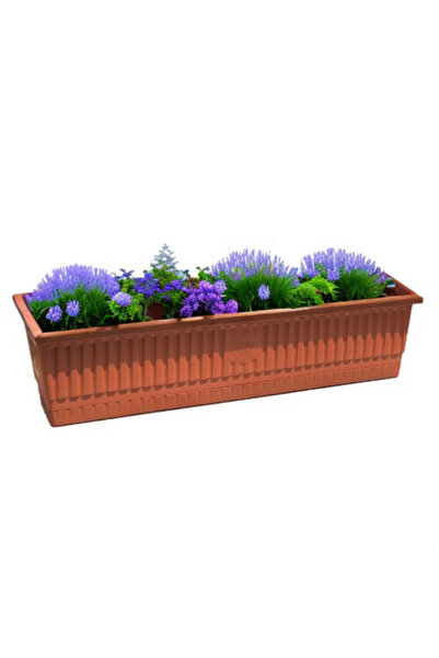 bimbambom Bahçe Balkon Saksı 3'lü, Orta Balkon Saksı, Hak Saksı(9.5 LT)50 Cm Balkon Saksısı