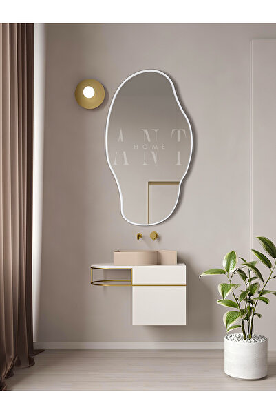 ant home Asimetrik 90X50 Konsol, Dresuar, Tuvalet Aynası 1.kalite Şişecam Ayna