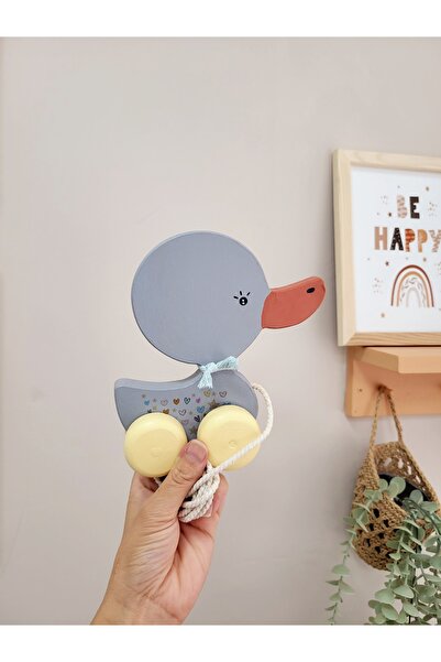 tinyminywoods SEVİMLİ ÖRDEK AHŞAP OYUNCAK İP ÇEKMELİ  BEBEK OYUNCAK  ÇOCUK OYUNCAK EĞLENCELİ OYUNCAK